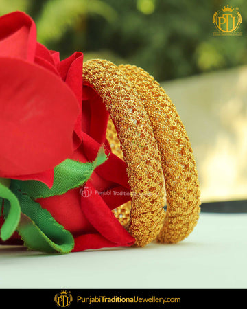 Gold Finished Johda bangles Openable Bangles (Pair) | Punjabi Traditional Jewellery Exclusive